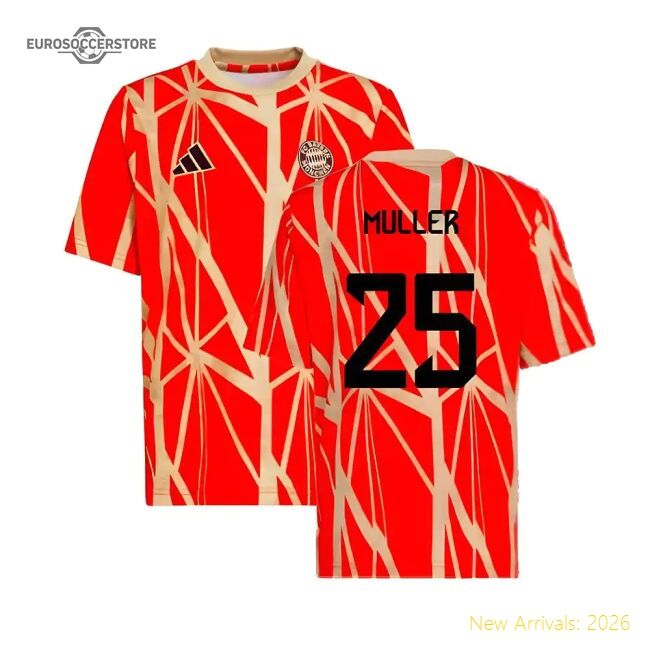 Exceptional 2024-2025 Bayern Munich Pre-match Shirt (red) (muller 25)