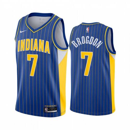 Pacers Malcolm Brogdon #7 Elite 2020 City NBA Swingman Jersey Blue