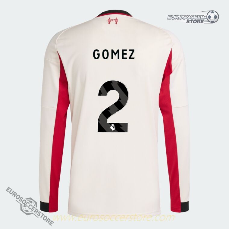 GOMEZ 2 Liverpool Away Long Sleeve Jersey for the 25-26 Season