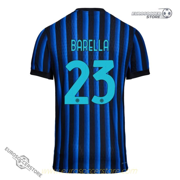 Inter Milan 25-26 Home Jersey (Player Version) featuring BARELLA 23