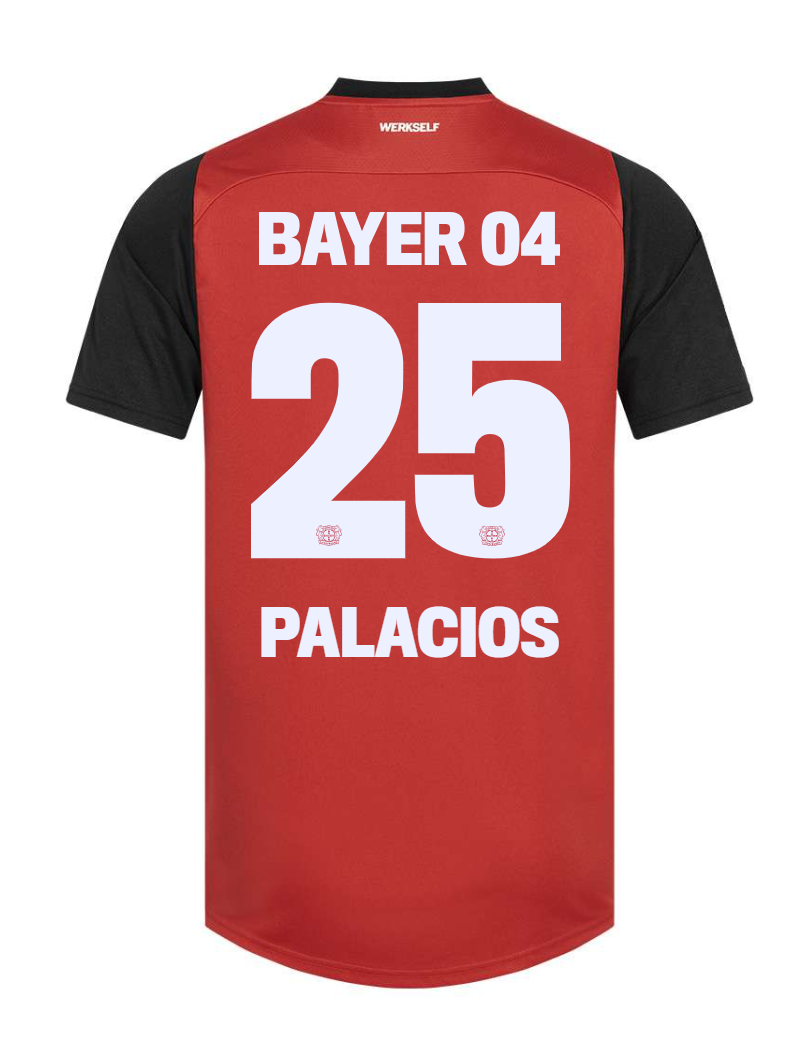 Bayer 04 Leverkusen PALACIOS 25 Home Football Jersey for the 24-25 Season