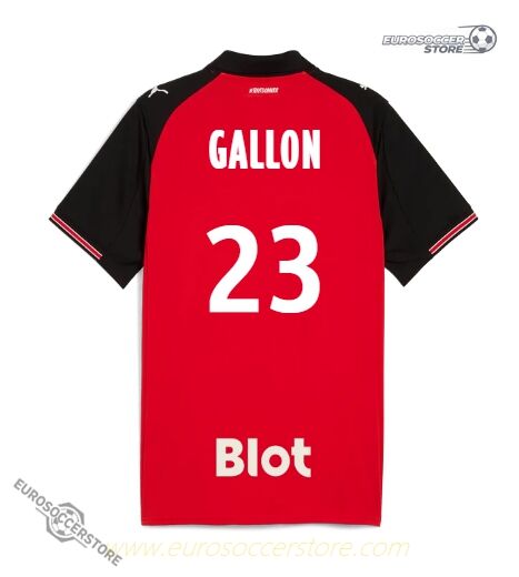 Rennes Home GALLON 23 Football Jersey for the 25-26 Season