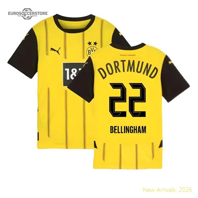Professional-Grade 2024-2025 Borussia Dortmund Home Shirt (Kids) (Bellingham