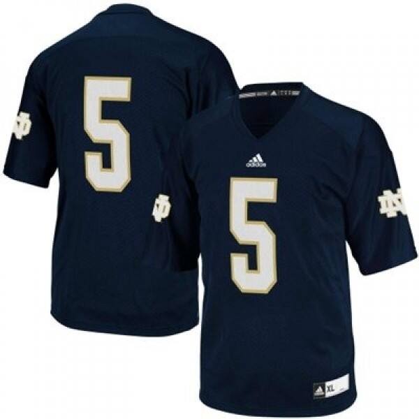 Blue Notre Dame Fighting Irish #5 Adidas Men Blue Official Replica