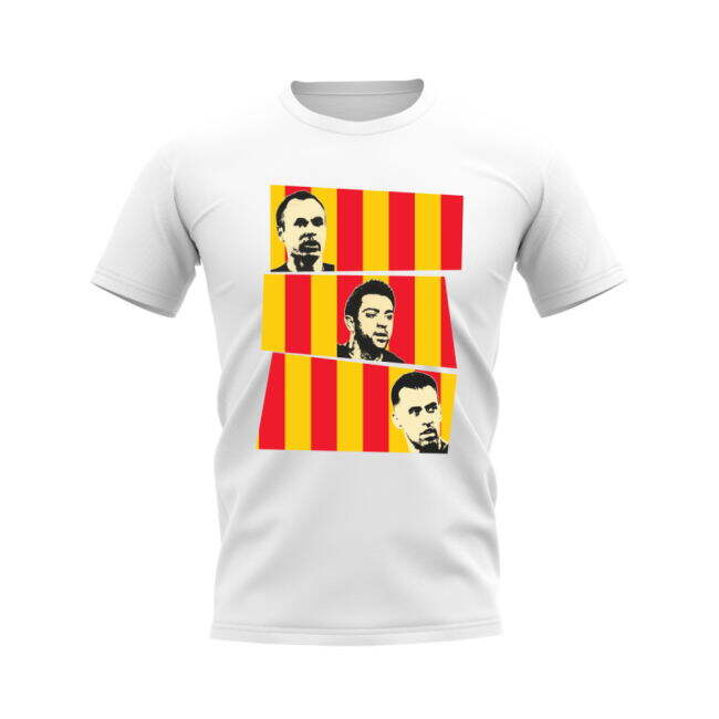 Iniesta Xavi Busquets Spain Trio T-Shirt (White)