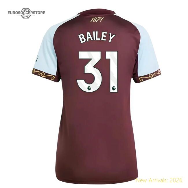 Official 2025-2026 Aston Villa Home Shirt (womens) (bailey 31)