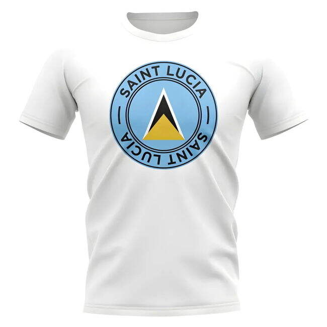 Saint Lucia Football Badge T-Shirt (White)