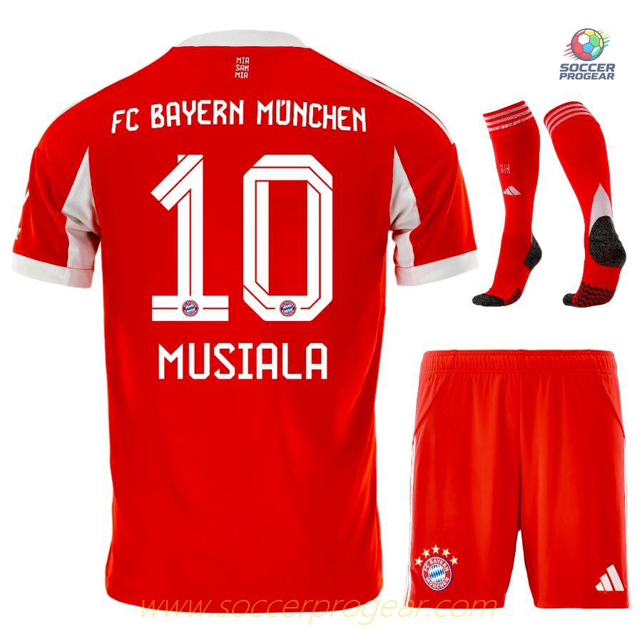 Bayern Munich Youthren's Home Football Shirt Team Jersey 2025-26 Edition Musiala