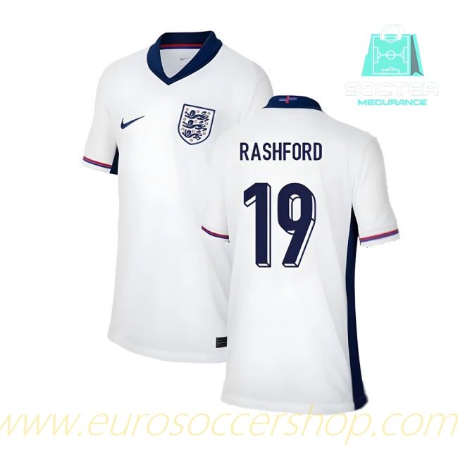 2024-25 Collection Three Lions Home Football Shirt Fan Edition Kids Edition (Rashford 19)