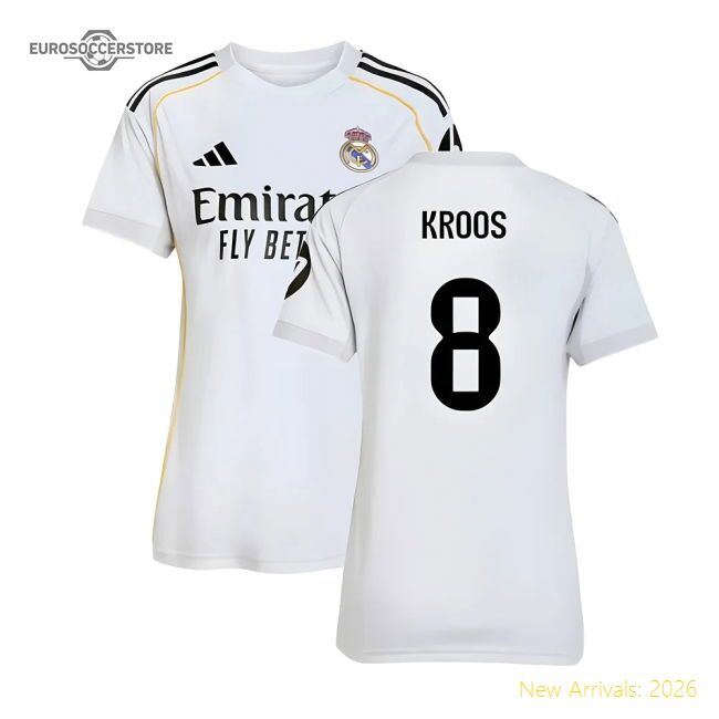 2025-2026 Real Madrid First Jersey (womens) (kroos 8) - Fan Design