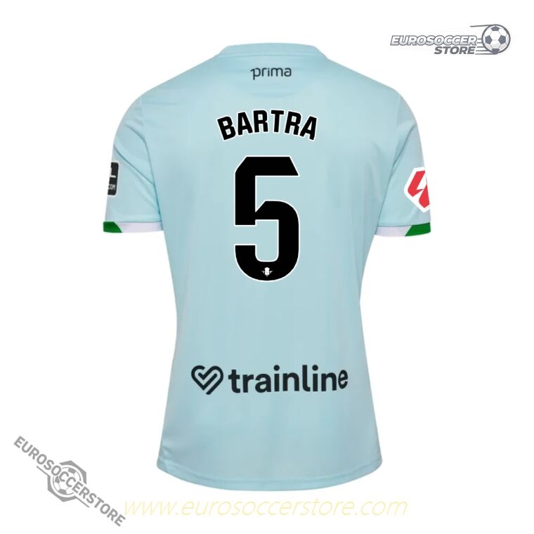 Away Jersey of Real Betis Featuring BARTRA 5 for the 25-26 Season