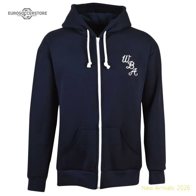 West Bromwich Albion Zipped Hoodie - Navy - Premium Quality