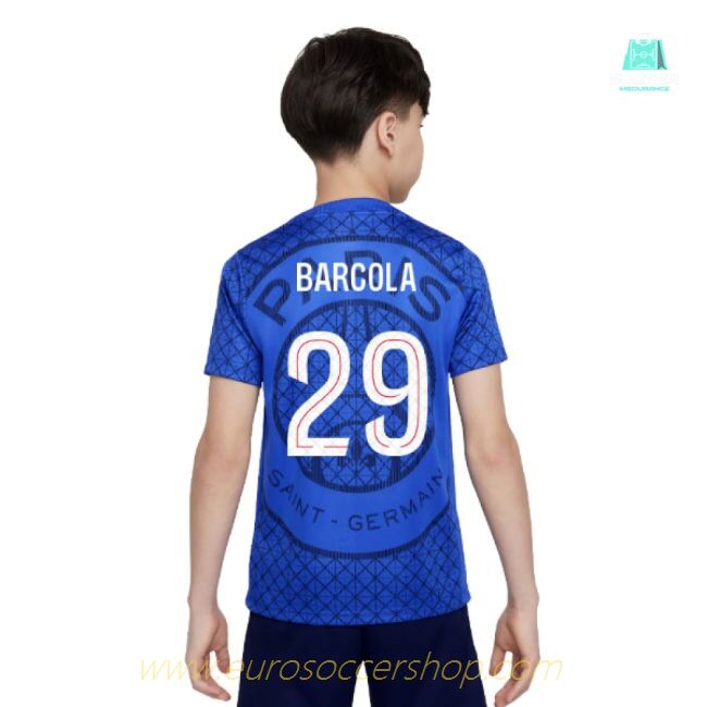 2025-2026 PSG Academy Pro Home Pre Match Shirt (Royal) - Kids (Barcola 29)
