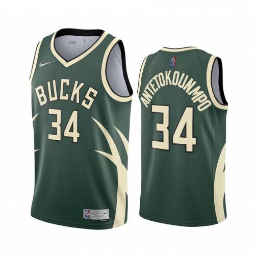 Milwaukee Milwaukee Bucks #34 Giannis Antetokounmpo Green Youth NBA Swingman 2020-21 Earned Edition Jersey Youth