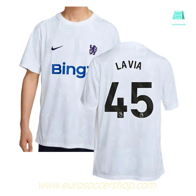 2025-2026 Chelsea Academy Pro Pre-Match Football Top (White) (Lavia 45)