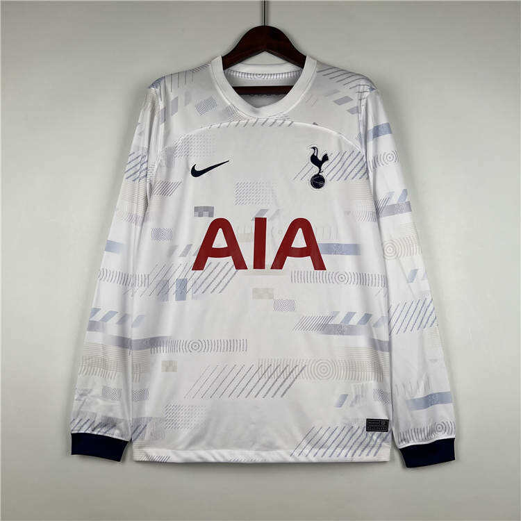 2324 Tottenham Hotspur Home White Long Sleeve Soccer Jersey Shirt -