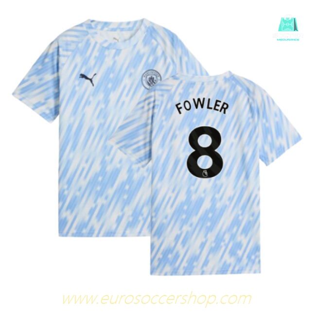 2025-2026 Man City Warm Up Jersey (Silver Sky) - Kids (Fowler 8)