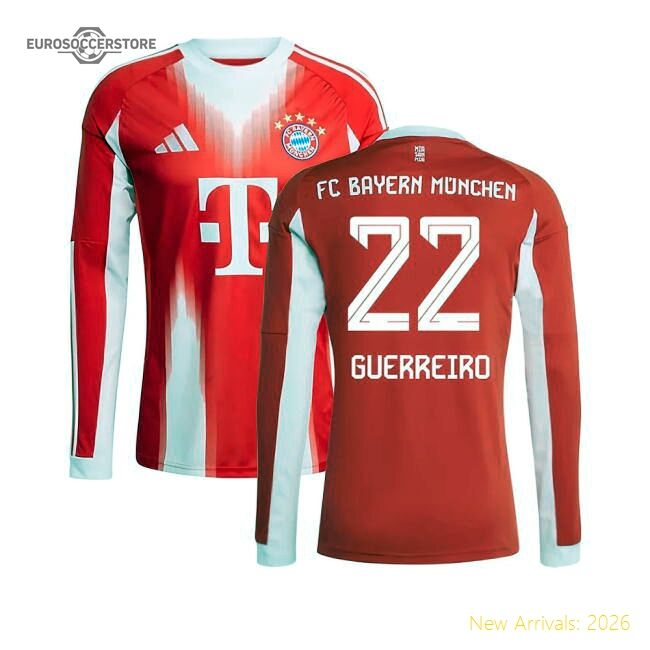 2025-2026 Bayern Munich Long Sleeve Home Jersey (guerreiro 22)