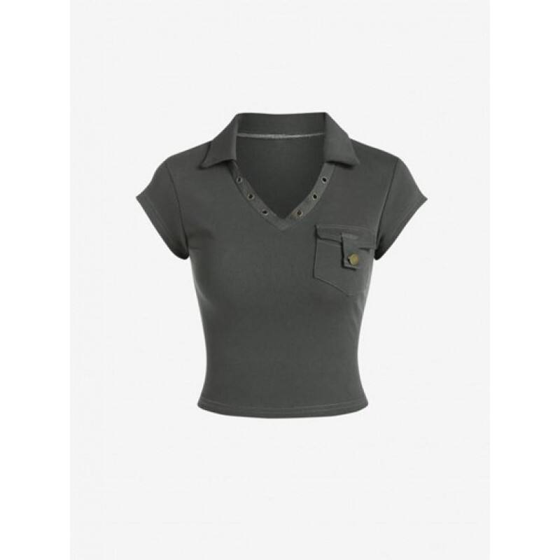 Cargo Pocket Collared Slim Tee YV5202