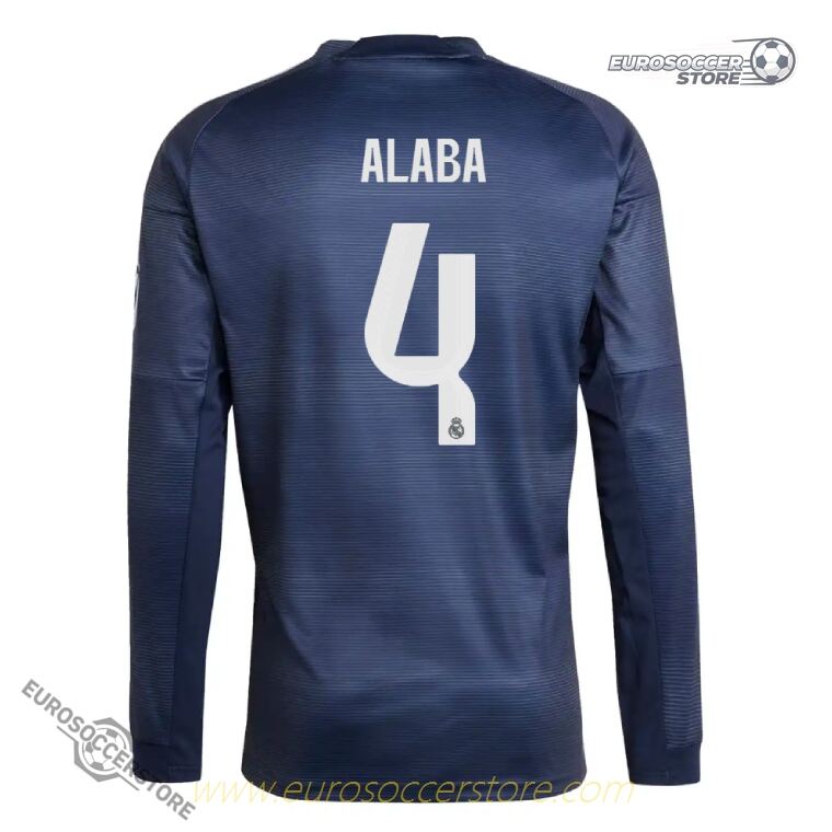 Real Madrid Away ALABA 4 Long Sleeve Football Jersey 25-26 Season