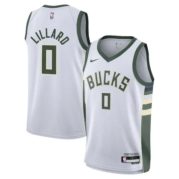 Damian Lillard MIL Swingman Jersey - premium retro - White workout