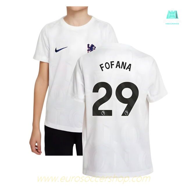 2025-2026 Chelsea Pre-Match Shirt (White) - Kids (Fofana 29)