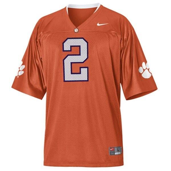 Officially Licensed Men Clemson Tigers #2 Orange Men White Variant