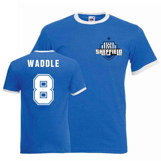 Authorized Chris Waddle Sheffield Wednesday Ringer Tee (blue)