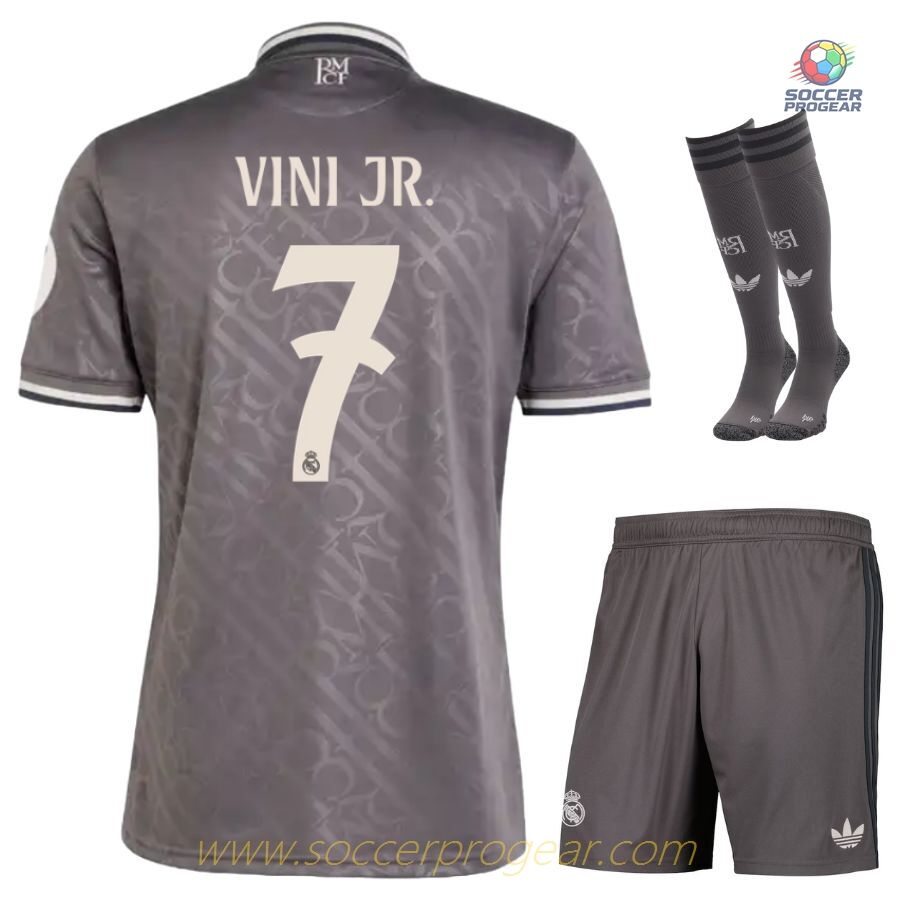 Real Madrid Third Youth Soccer Uniform Soccer Football Shirt 2024-2025 Season Vini Jr.