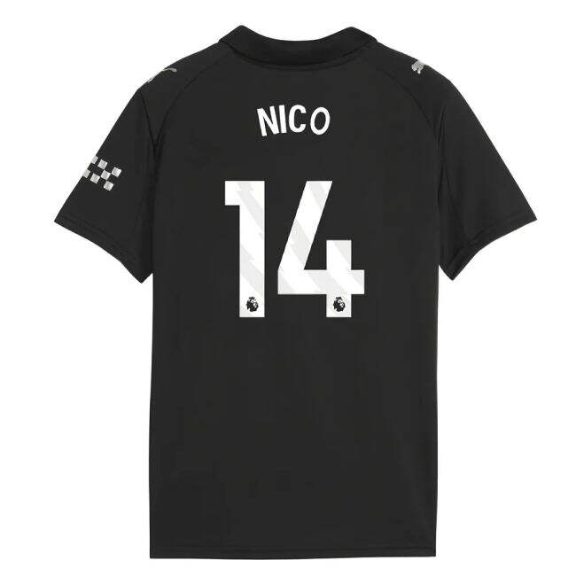Top-Quality Man City 2025-2026 Man City Away Mini Kit (Nico 14)