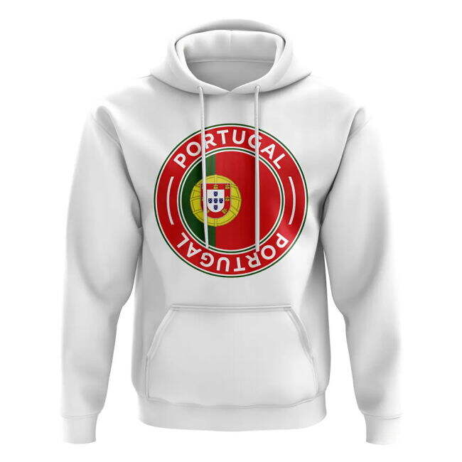 Portugal Football Badge Hoodie (White) Official Authentic