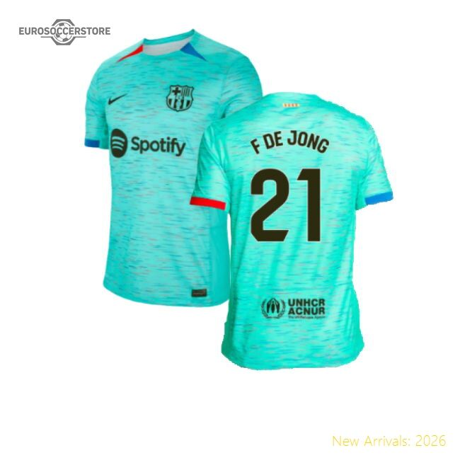Barcelona La Liga F De Jong Third Top-tier Jersey Advanced Textile
