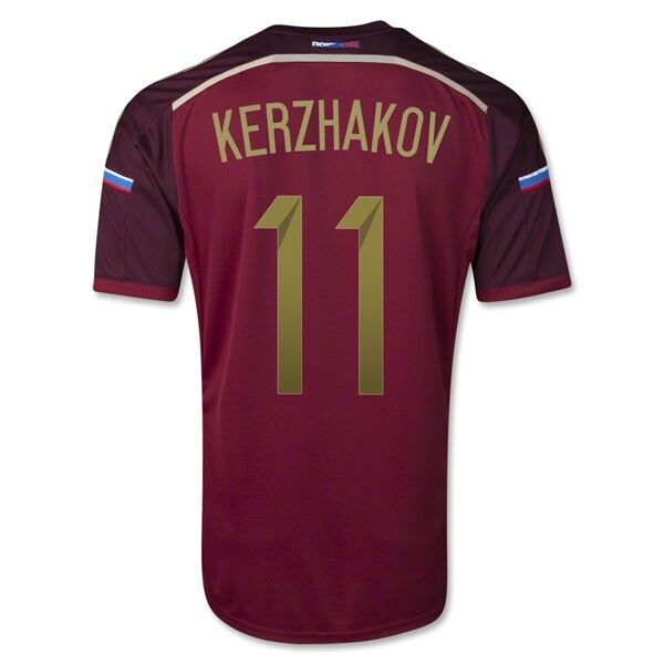 2014 Russia 11 KERZHAKOV Home Red Jersey Shirt - Official Replica 5086