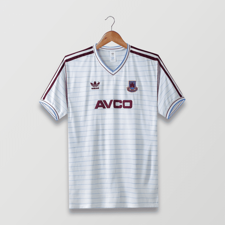 Westham 1986 Away White Football Kit
