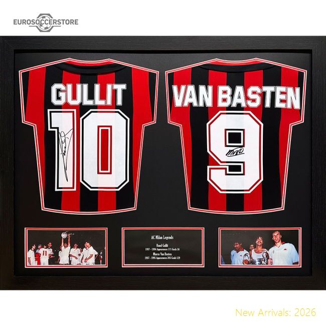 High-quality Ac Milan 1988 Gullit  Van Basten Signed Shirts (dual