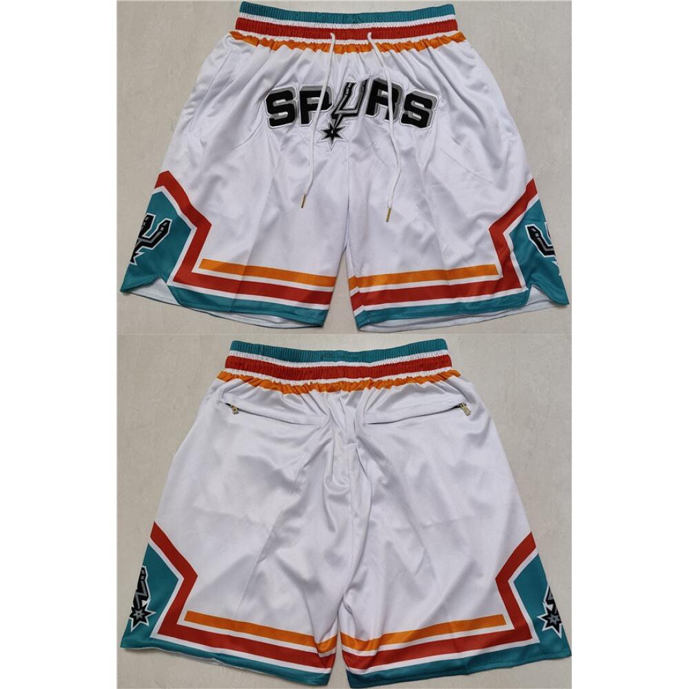 Men's San Antonio Spurs White Shorts (Run Small)