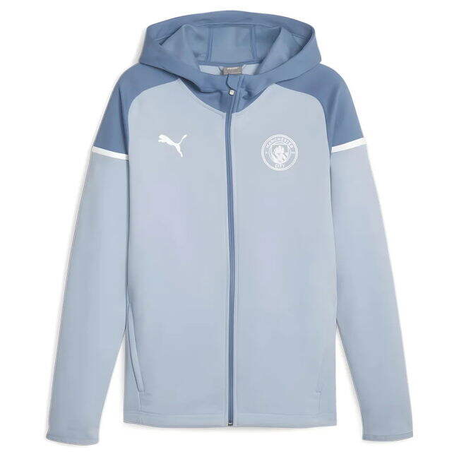 replica 2023-2024 Man City Casuals Hooded Jacket (Blue Wash)