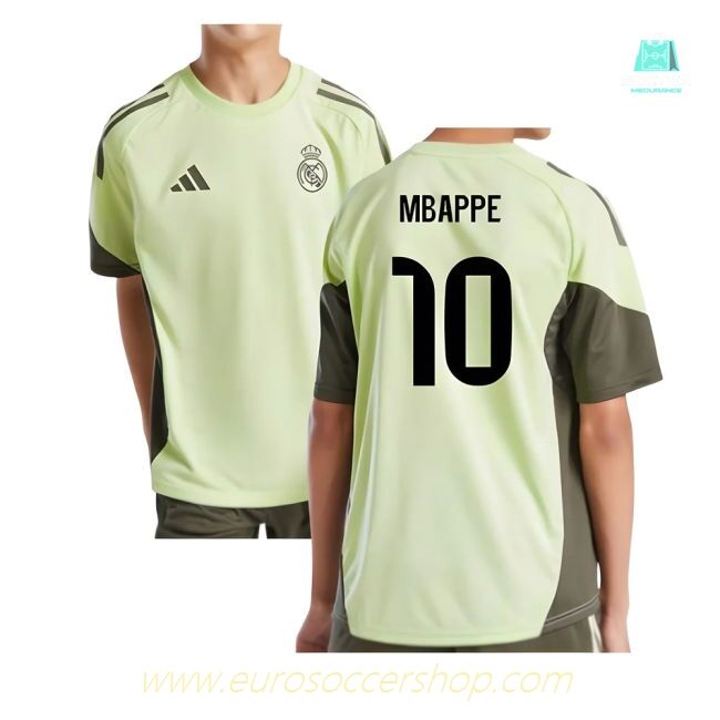 2025-2026 Real Madrid Training Jersey (Almost Lime) - Kids (Mbappe 10)