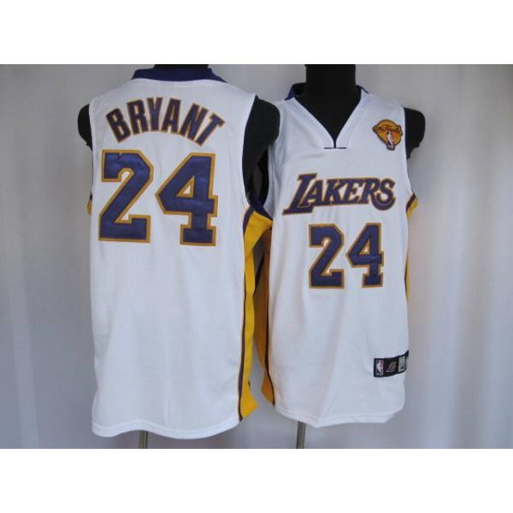 Lakers #24 Kobe Bryant Stitched White Final Patch NBA Jersey