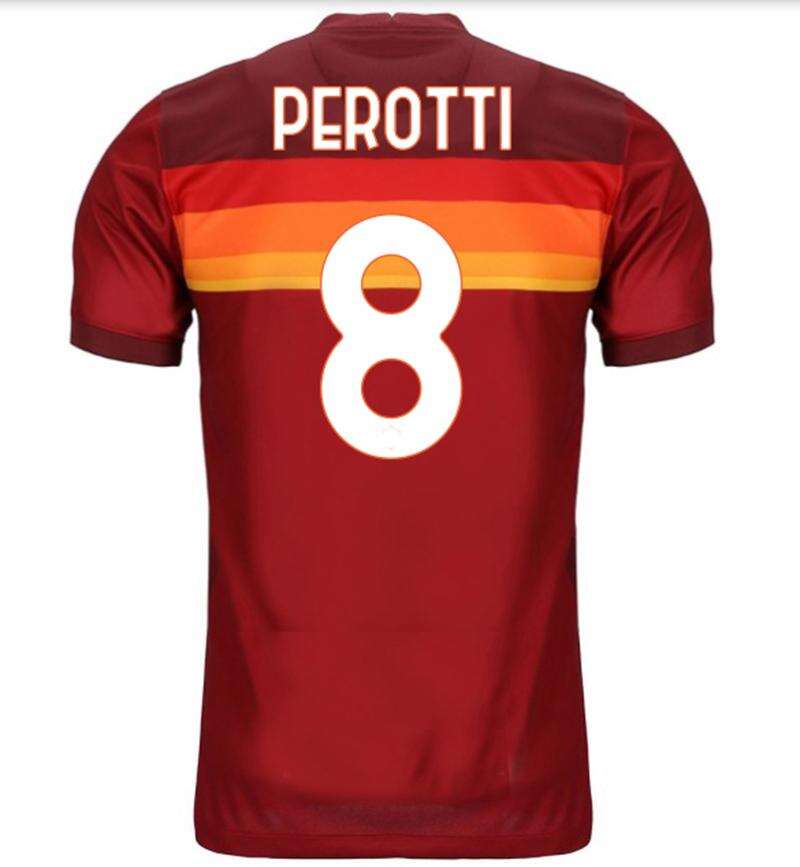 AS Roma 20-21 Home 8 PEROTTI Soccer Shirt Jersey - Official Replica