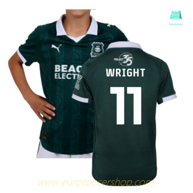 2025-2026 Plymouth Argyle Home Shirt (Kids) (Wright 11)
