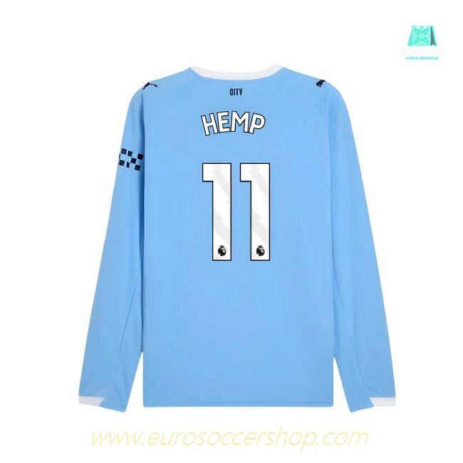 2025-2026 Man City Long Sleeve Home Shirt (Hemp 11)