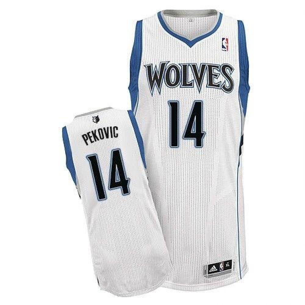 Collector's Item Exclusive Men's T-Wolves #14 Nikola White Basketball Jersey