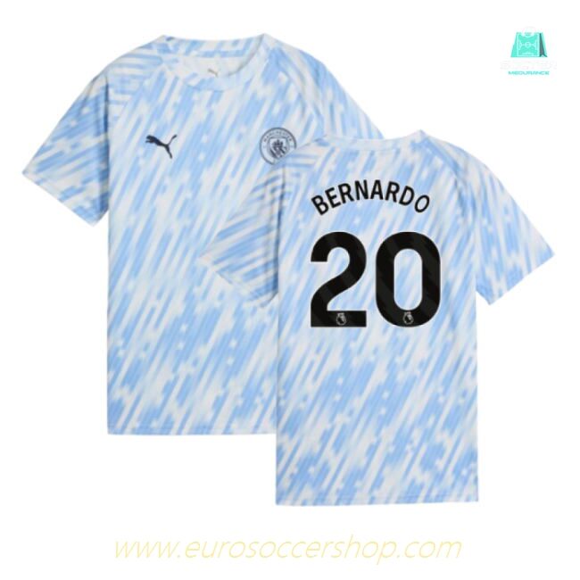 2025-2026 Man City Warm Up Jersey (Silver Sky) - Kids (Bernardo 20)