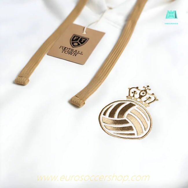 Madrid Corona Retro Football Hoodie (White)