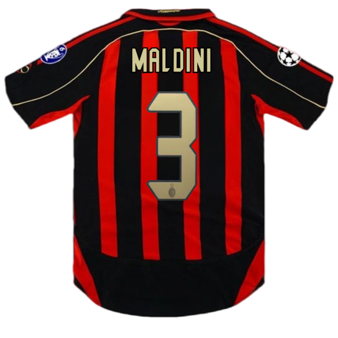 MALDINI 3 AC Milan 0607 Retro Champion League Home Shirt - Official