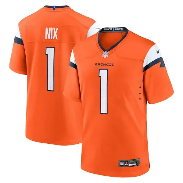 None Bo Nix Game Jersey - Orange | NFL Player Jersey | NFL Football