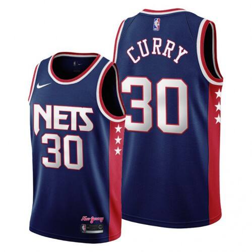 Brooklyn Brooklyn Nets #30 Seth Curry Womens 2021-22 City Edition Throwback 90s Wordmark Navy NBA Jersey Womens