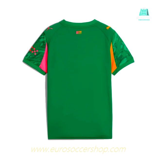 2025-2026 Man City Goalkeeper Away Shirt (Green) - Kids