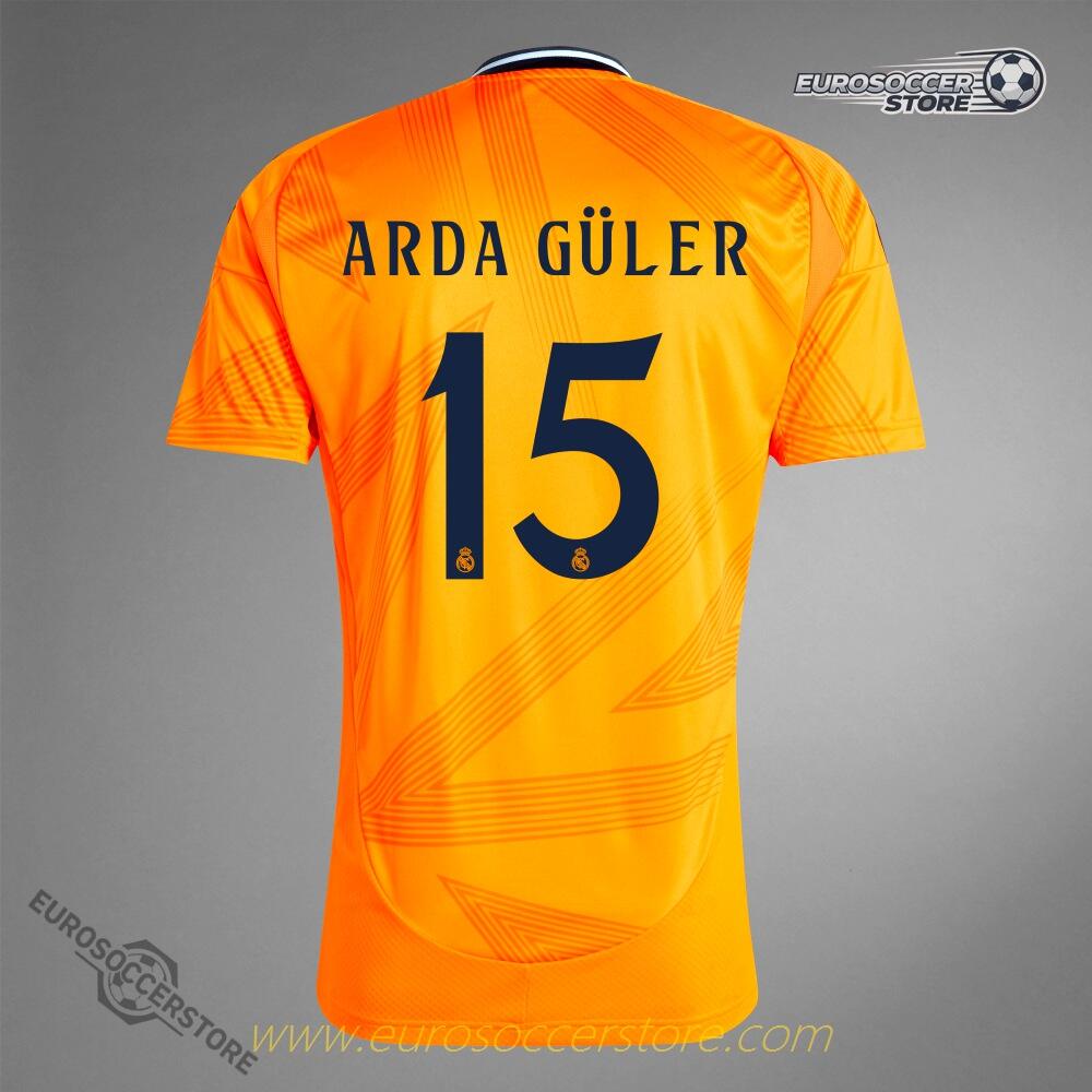 Real Madrid's 24-25 Away Jersey with ARDA GÜLER's Name and Number 15